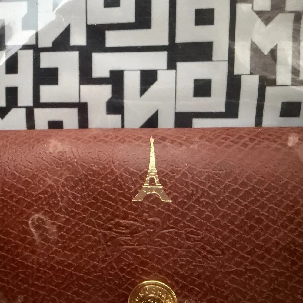 Eiffel tower stamp!!  Black Pliage Original Large Tote - Picture 2 of 6
